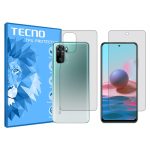 گلس صفحه نمایش و پشت گوشی شیائومی Redmi Note 10 4G مدل هیدروژلی شفاف برند تکنو کد SS