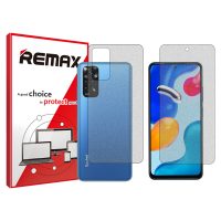 گلس صفحه نمایش و پشت گوشی شیائومی Redmi Note 11 مدل هیدروژلی مات برند ریمکس کد SS