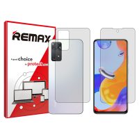 گلس صفحه نمایش و پشت گوشی شیائومی Redmi Note 11 Pro Plus (India) مدل هیدروژلی شفاف برند ریمکس کد SS