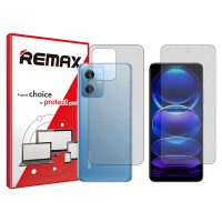 گلس صفحه نمایش و پشت گوشی شیائومی Redmi Note 12 5G مدل هیدروژلی مات برند ریمکس کد SS