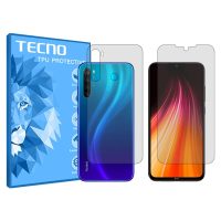 گلس صفحه نمایش و پشت گوشی شیائومی Redmi Note 8T مدل هیدروژلی شفاف برند تکنو کد SS