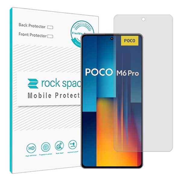 گلس شیائومی Poco M6 Pro 4G مدل نانو هیدروژل شفاف برند راک اسپیس کد S