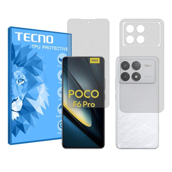 گلس صفحه نمایش و پشت گوشی شیائومی Poco F6 Pro مدل هیدروژلی مات برند تکنو کد SS