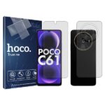 گلس صفحه نمایش و پشت گوشی شیائومی Poco C61 مدل هیدروژلی شفاف برند هوکو کد SS