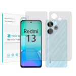 گلس محافظ صفحه نمایش و پشت گوشی شیائومی Redmi 13 مدل نانو هیدروژل شفاف برند راک اسپیس کد SS