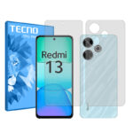 گلس صفحه نمایش و پشت گوشی شیائومی Redmi 13 مدل هیدروژلی شفاف برند تکنو کد SS