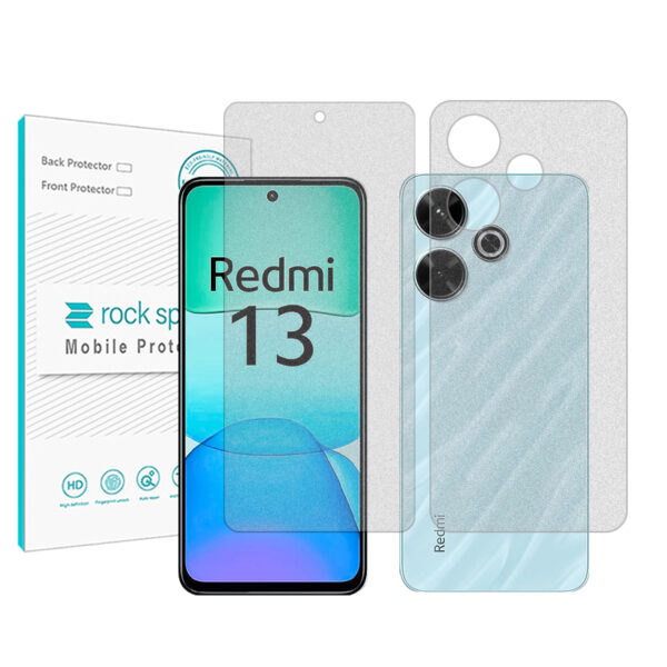 گلس محافظ صفحه نمایش و پشت گوشی سامسونگ Redmi 13 مدل نانو هیدروژل مات (گیمینگ) برند راک اسپیس کد SS