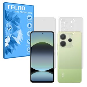 گلس صفحه نمایش و پشت گوشی شیائومی Redmi Note 14 4G مدل هیدروژلی مات برند تکنو کد SS