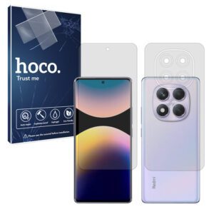 گلس صفحه نمایش و پشت گوشی شیائومی Redmi Note 14 Pro 4G مدل شفاف برند هوکو کد SS