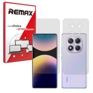 گلس صفحه نمایش و پشت گوشی شیائومی Redmi Note 14 Pro 4G مدل هیدروژلی شفاف برند ریمکس کد SS