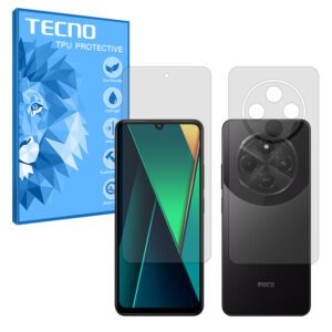 گلس صفحه نمایش و پشت گوشی شیائومی Poco C75 مدل هیدروژلی شفاف برند تکنو کد SS