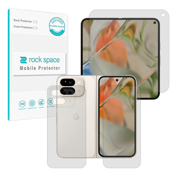گلس صفحه نمایش و پشت گوشی گوگل Pixel 9 Pro Fold مدل نانو هیدروژل مات برند راک اسپیس کد LSS