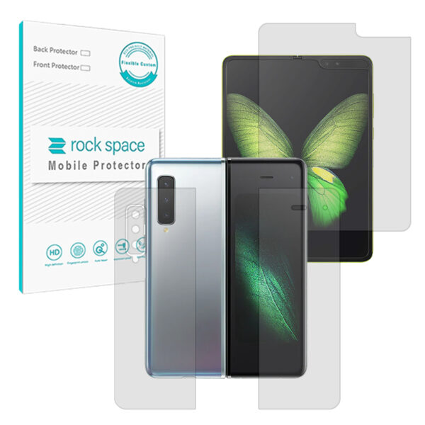 گلس صفحه نمایش و پشت گوشی سامسونگ Galaxy Fold مدل نانو هیدروژل مات برند راک اسپیس کد LSS