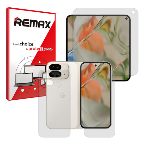 گلس صفحه نمایش و پشت گوشی گوگل Pixel 9 Pro Fold مدل هیدروژلی مات برند ریمکس کد LSS