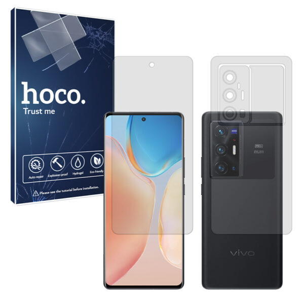 گلس صفحه نمایش و پشت گوشی ویوو X70 Pro Plus مدل شفاف برند هوکو کد SS