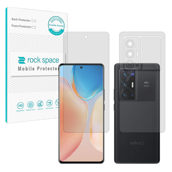 گلس صفحه نمایش و پشت گوشی ویوو X70 Pro Plus مدل نانو هیدروژل مات برند راک اسپیس کد SS