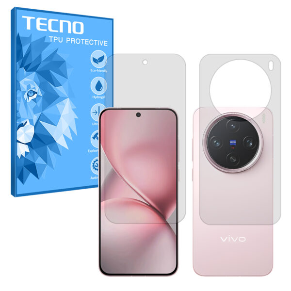 گلس صفحه نمایش و پشت گوشی ویوو X200 Pro Mini مدل هیدروژلی شفاف برند تکنو کد SS
