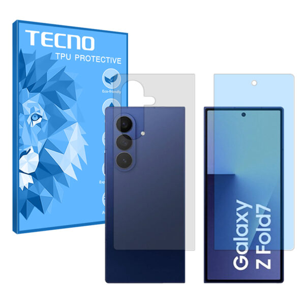 گلس سامسونگ Galaxy Z Fold7 مدل هیدروژلی آنتی بلو به همراه محافظ پشت برند تکنو کد SS
