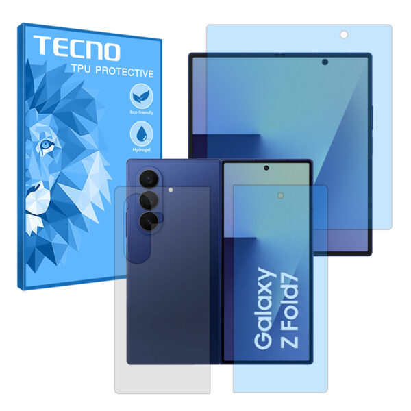 گلس سامسونگ Galaxy Z Fold7 مدل هیدروژلی آنتی بلو به همراه محافظ پشت برند تکنو کد LSS