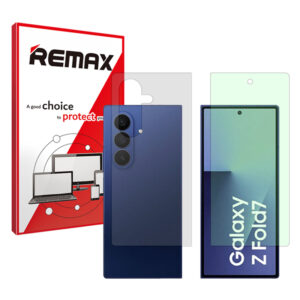 گلس سامسونگ Galaxy Z Fold7 مدل هیدروژلی آگرین لایت به همراه محافظ پشت برند ریمکس کد SS