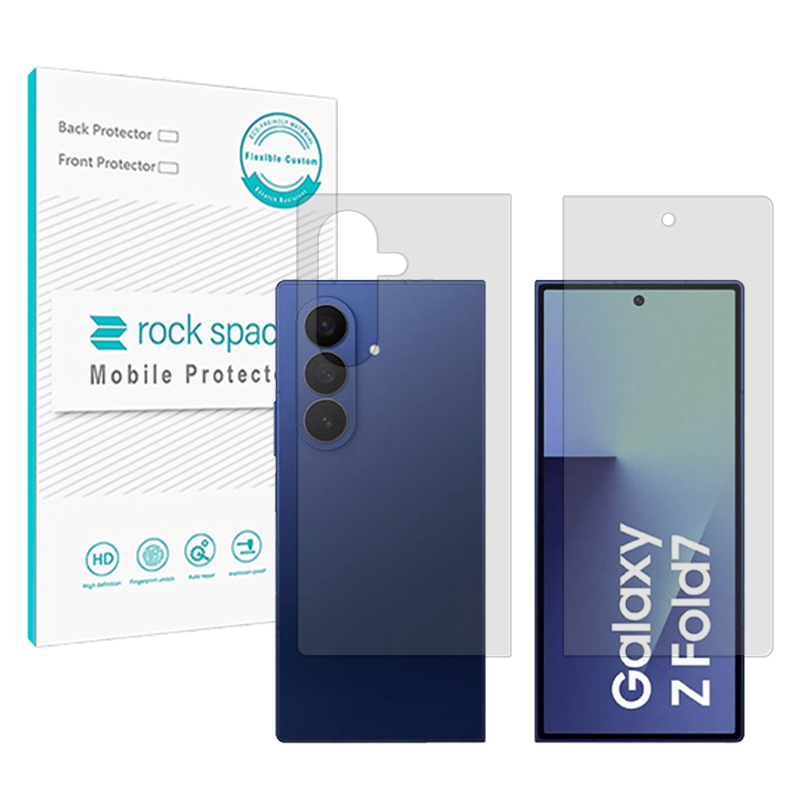 گلس صفحه نمایش و پشت گوشی سامسونگ Galaxy Z Fold7 مدل نانو هیدروژل شفاف برند راک اسپیس کد SS