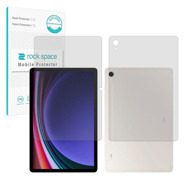 گلس صفحه نمایش و پشت تبلت سامسونگ Galaxy Tab S9 مدل نانو هیدروژل شفاف برند راک اسپیس کد LL