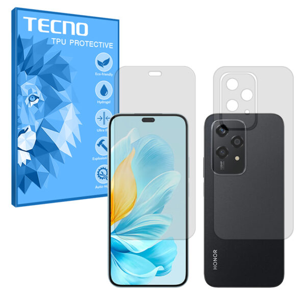 گلس صفحه نمایش و پشت گوشی آنر 200 Lite مدل هیدروژلی شفاف برند تکنو کد SS