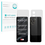 گلس صفحه نمایش و پشت گوشی شیائومی Poco C71 مدل نانو هیدروژل شفاف برند راک اسپیس کد SS