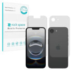 گلس صفحه نمایش و پشت گوشی اپل iPhone 16e مدل نانو هیدروژل مات برند راک اسپیس کد SS