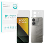گلس صفحه نمایش و پشت گوشی شیائومی Poco M7 Pro 5G مدل نانو هیدروژل مات برند راک اسپیس کد SS
