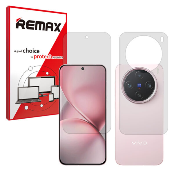 گلس صفحه نمایش و پشت گوشی ویوو X200 Pro mini مدل هیدروژلی شفاف برند ریمکس کد SS