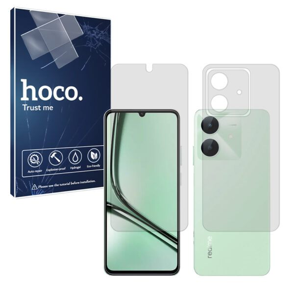 گلس صفحه نمایش و پشت گوشی ریلمی Note 60x مدل شفاف برند هوکو کد SS