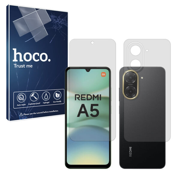 گلس صفحه نمایش و پشت گوشی شیائومی Redmi A5 4G مدل شفاف برند هوکو کد SS
