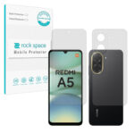 گلس صفحه نمایش و پشت گوشی شیائومی Redmi A5 4G مدل نانو هیدروژل مات برند راک اسپیس کد SS