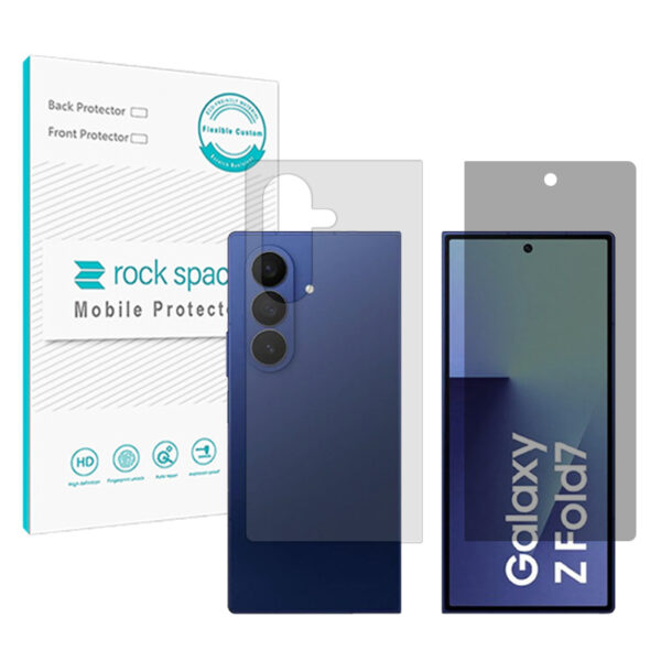 گلس سامسونگ Galaxy Z Fold7 مدل نانو هیدروژل پرایوسی به همراه محافظ پشت برند راک اسپیس کدSS