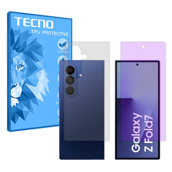 گلس سامسونگ Galaxy Z Fold7 مدل هیدروژلی آنتی پرپل به همراه محافظ پشت برند تکنو کد SS