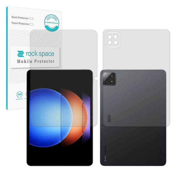 گلس صفحه نمایش و پشت تبلت شیائومی Pad 6S Pro مدل نانو هیدروژل شفاف برند راک اسپیس کد XLXL