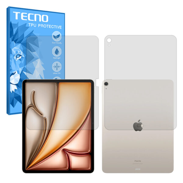 گلس صفحه نمایش و پشت تبلت اپل iPad Air 11 (2024) مدل هیدروژلی مات برند تکنو کد LL