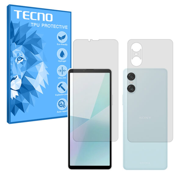 گلس صفحه نمایش و پشت گوشی سونی Xperia 10 VI مدل هیدروژلی شفاف برند تکنو کد SS