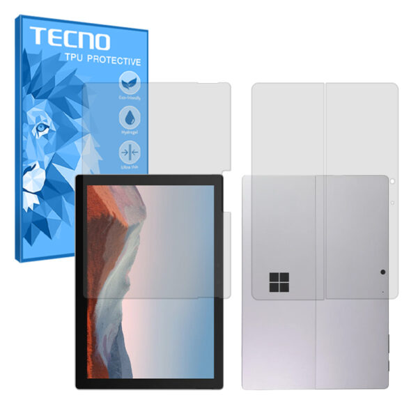گلس صفحه نمایش و پشت تبلت مایکروسافت Surface Pro 7 مدل هیدروژلی شفاف برند تکنو کد XLXL