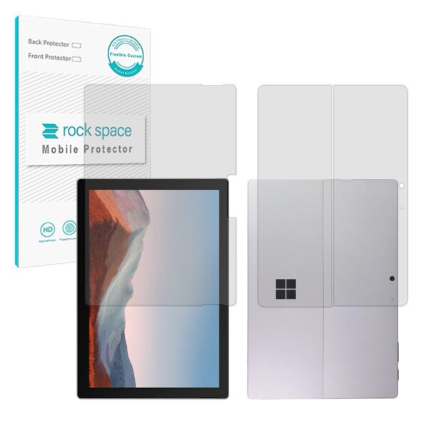 گلس صفحه نمایش و پشت تبلت مایکروسافت Surface Pro 7 مدل نانو هیدروژل مات برند راک اسپیس کد XLXL