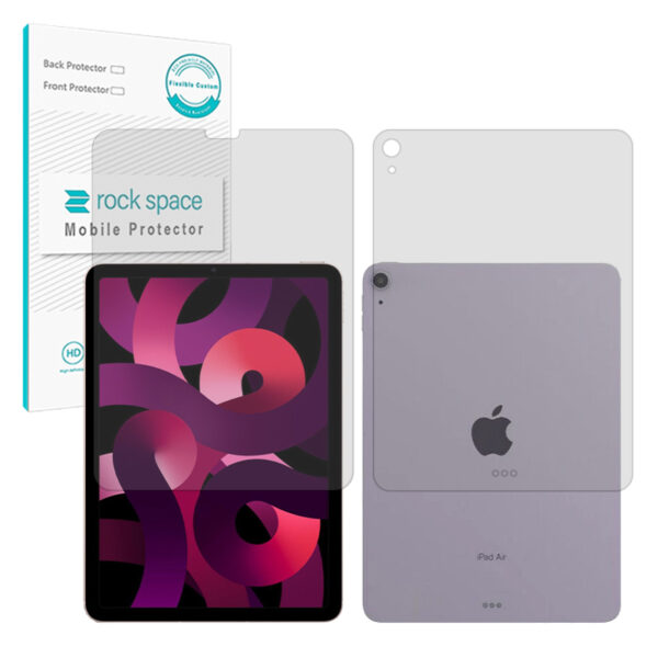گلس صفحه نمایش و پشت تبلت اپل iPad Air 5 10.9 مدل نانو هیدروژل شفاف برند راک اسپیس کد LL