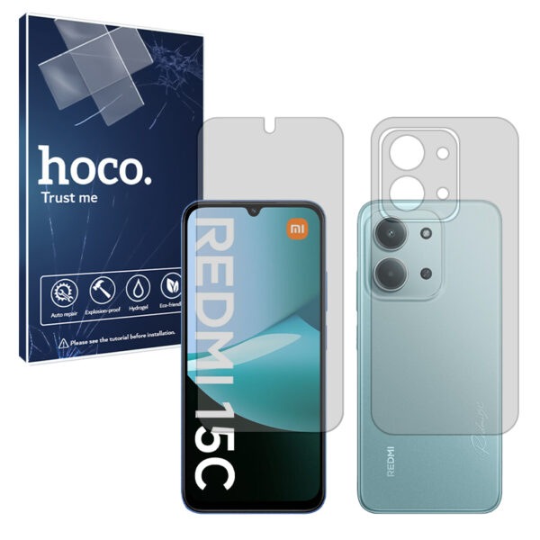 گلس صفحه نمایش و پشت گوشی شیائومی Redmi 15C 4G مدل مات برند هوکو کد SS