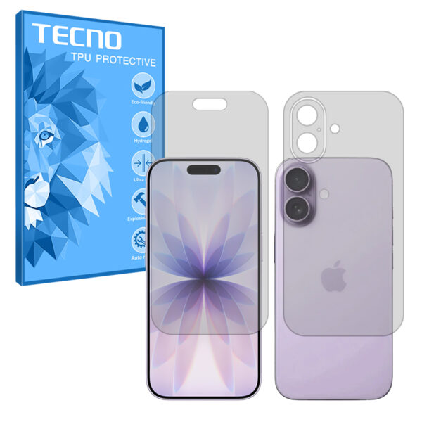 گلس صفحه نمایش و پشت گوشی اپل iPhone 17 مدل هیدروژلی مات برند تکنو کد SS