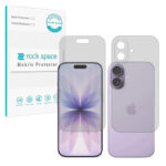 گلس صفحه نمایش و پشت گوشی اپل iPhone 17 مدل نانو هیدروژل شفاف برند راک اسپیس کد SS