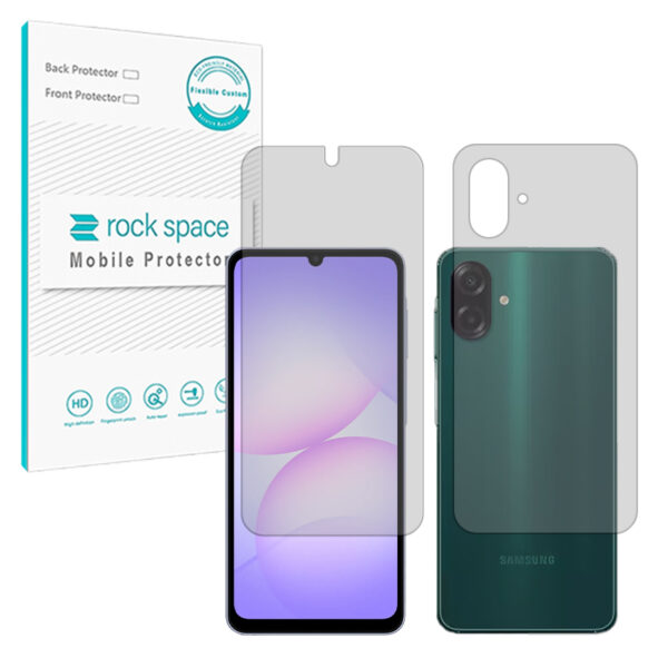 گلس صفحه نمایش و پشت گوشی سامسونگ Galaxy A07 مدل نانو هیدروژل مات برند راک اسپیس کد SS