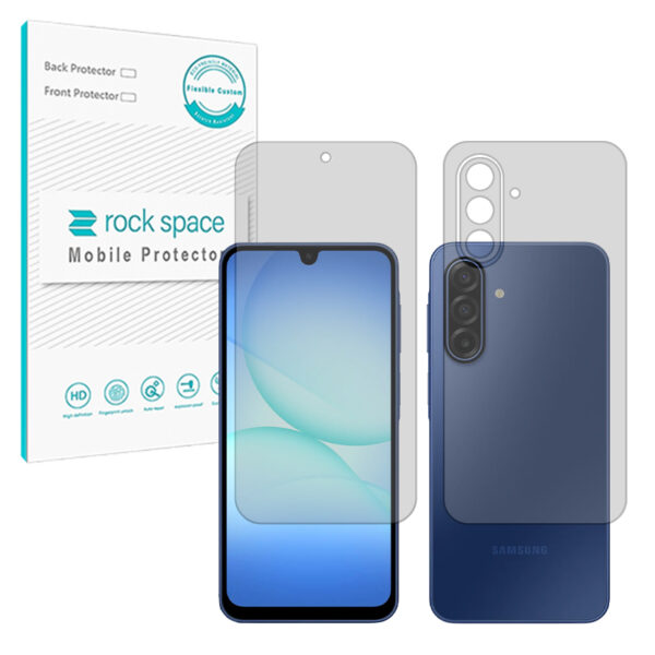 گلس صفحه نمایش و پشت گوشی سامسونگ Galaxy A17 مدل نانو هیدروژل مات برند راک اسپیس کد SS