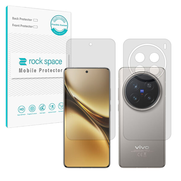 گلس صفحه نمایش و پشت گوشی ویوو X200 Pro مدل نانو هیدروژل مات برند راک اسپیس کد SS