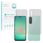 گلس صفحه نمایش و پشت گوشی سامسونگ Galaxy A26 مدل نانو هیدروژل مات برند راک اسپیس کد SS