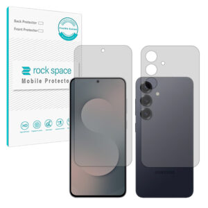 گلس صفحه نمایش و پشت گوشی سامسونگ Galaxy S25 FE مدل نانو هیدروژل شفاف برند راک اسپیس کد SS